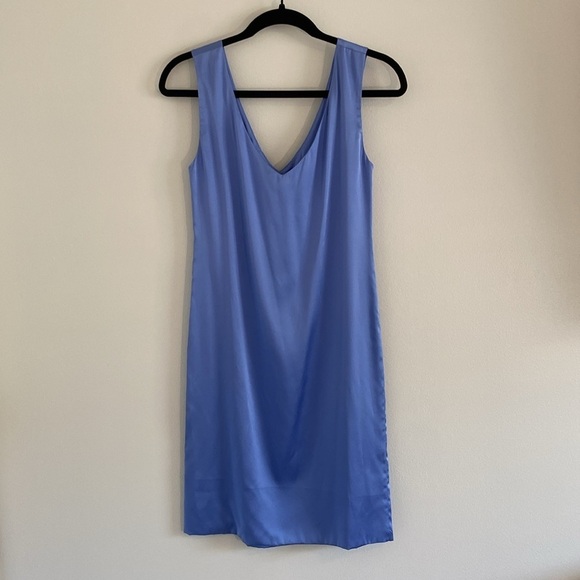 Michelle Farmer Periwinkle VNeck Slip Mini Dress Silk NWT women’s XS - Picture 6 of 7